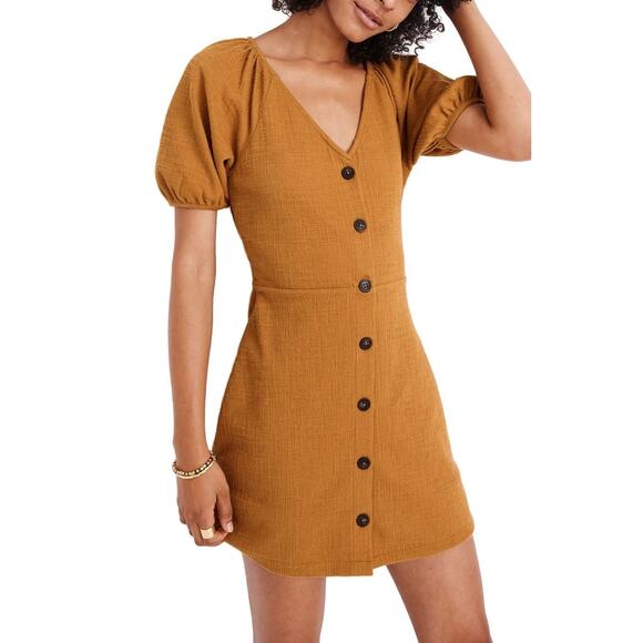 Madewell Texture & Thread Puff Sleeve Dress Sz S - Picture 1 of 6